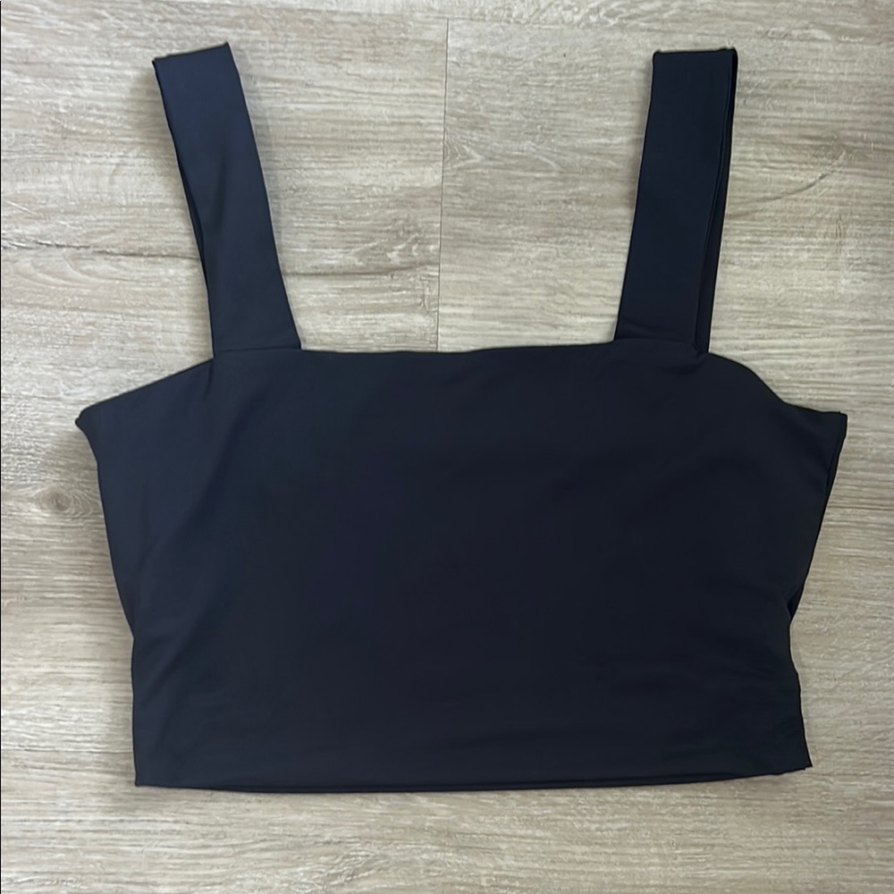 Black Fitted Crop Tank Top